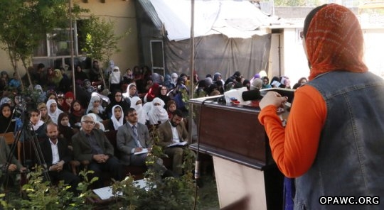 Latifa delivers speech in an event of OPAWC